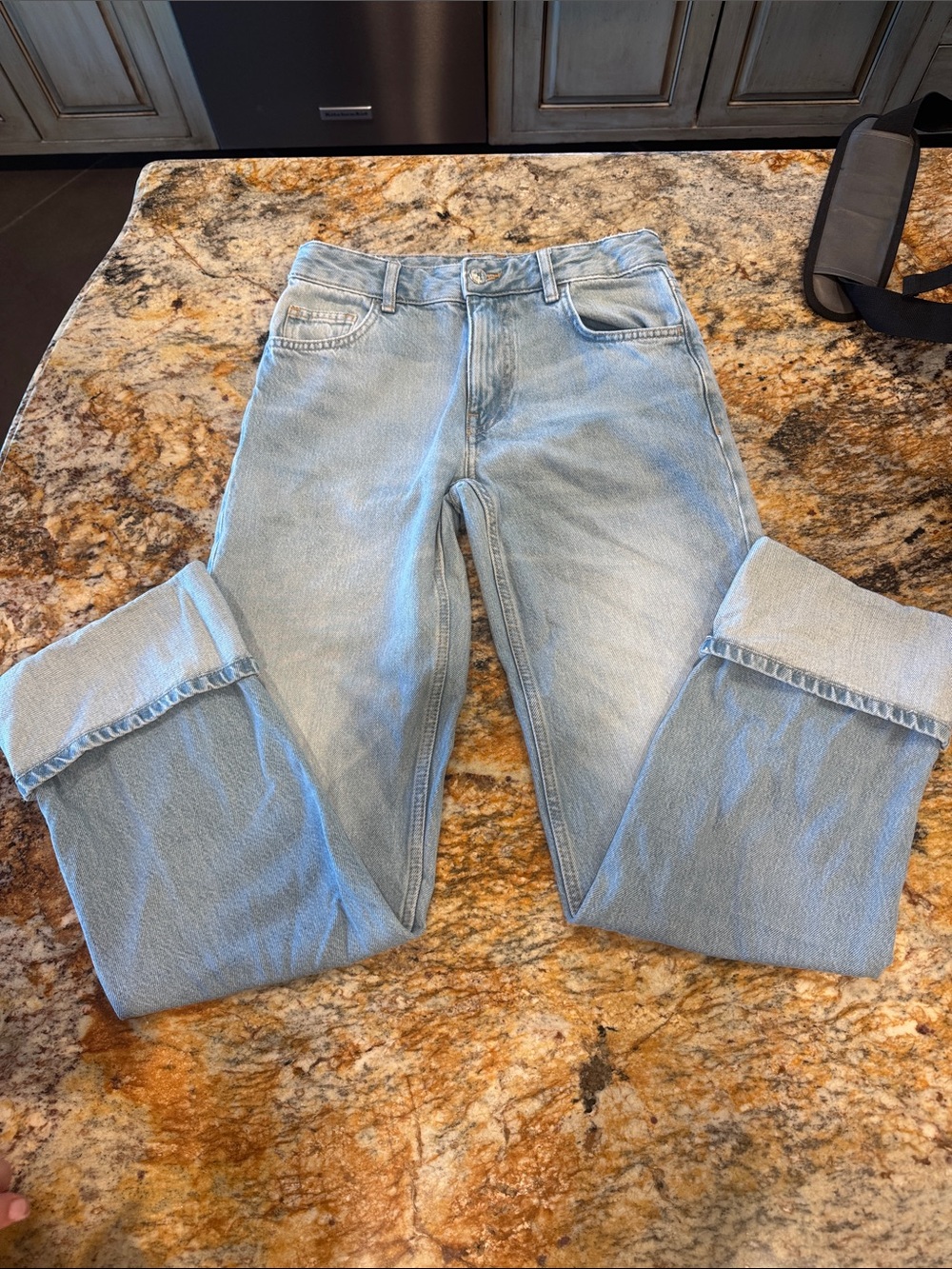 Mango Light Wash Straight Leg Jeans